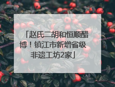 赵氏二胡和恒顺醋博！镇江市新增省级非遗工坊2家