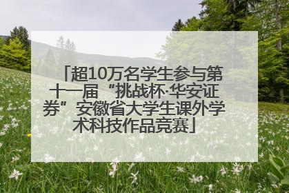 超10万名学生参与第十一届“挑战杯·华安证券”安徽省大学生课外学术科技作品竞赛