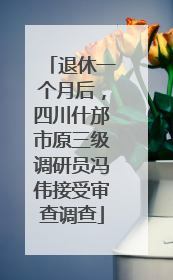 退休一个月后，四川什邡市原三级调研员冯伟接受审查调查
