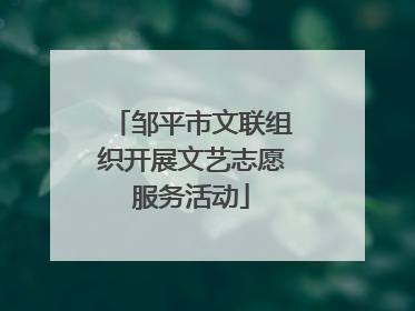 邹平市文联组织开展文艺志愿服务活动