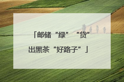 邮储“绿”“贷”出黑茶“好路子”