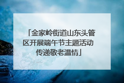 金家岭街道山东头管区开展端午节主题活动 传递敬老温情