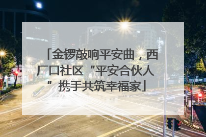 金锣敲响平安曲，西厂口社区“平安合伙人”携手共筑幸福家