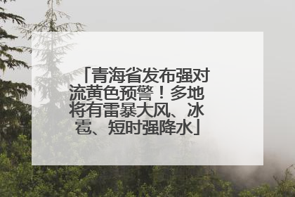 青海省发布强对流黄色预警！多地将有雷暴大风、冰雹、短时强降水