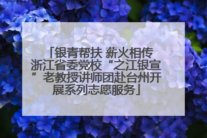 银青帮扶 薪火相传 浙江省委党校“之江银宣”老教授讲师团赴台州开展系列志愿服务