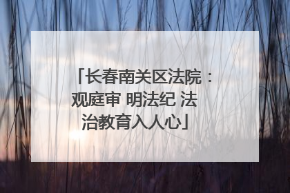 长春南关区法院：观庭审 明法纪 法治教育入人心