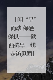 闻“旱”而动 保灌保供——陕西抗旱一线走访见闻