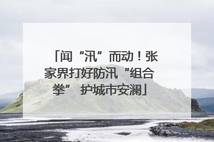 闻“汛”而动！张家界打好防汛“组合拳” 护城市安澜
