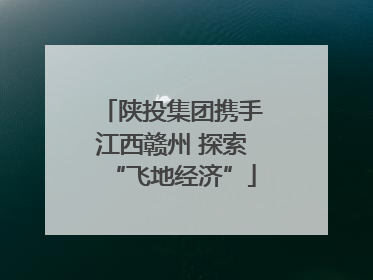 陕投集团携手江西赣州 探索“飞地经济”