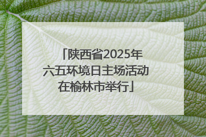 陕西省2025年六五环境日主场活动在榆林市举行