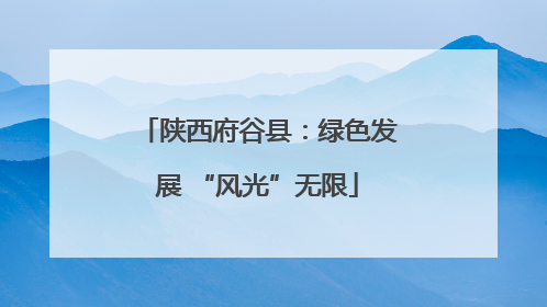 陕西府谷县：绿色发展 “风光”无限