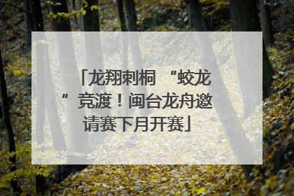 龙翔刺桐 “蛟龙”竞渡！闽台龙舟邀请赛下月开赛