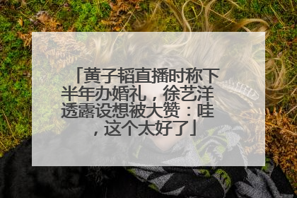 黄子韬直播时称下半年办婚礼，徐艺洋透露设想被大赞：哇，这个太好了