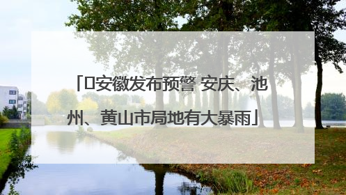 ﻿安徽发布预警 安庆、池州、黄山市局地有大暴雨