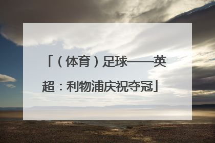 （体育）足球——英超：利物浦庆祝夺冠