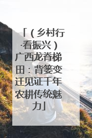 （乡村行·看振兴）广西龙脊梯田：背篓变迁见证千年农耕传统魅力