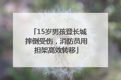 15岁男孩登长城摔倒受伤，消防员用担架高效转移