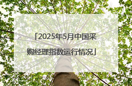 2025年5月中国采购经理指数运行情况
