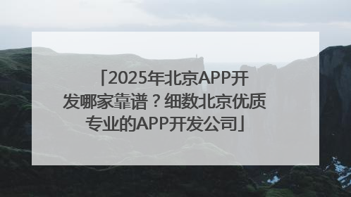 2025年北京APP开发哪家靠谱？细数北京优质专业的APP开发公司