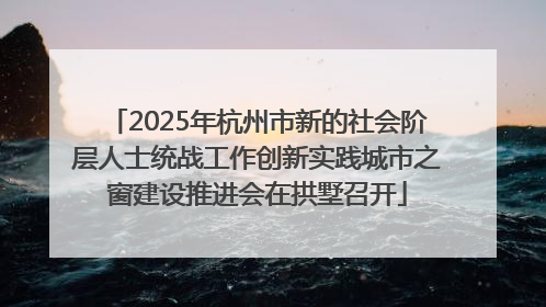 2025年杭州市新的社会阶层人士统战工作创新实践城市之窗建设推进会在拱墅召开