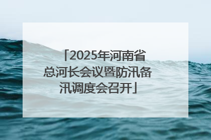 2025年河南省总河长会议暨防汛备汛调度会召开