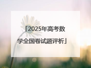 2025年高考数学全国卷试题评析