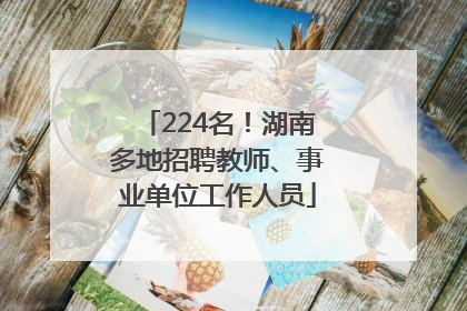 224名！湖南多地招聘教师、事业单位工作人员