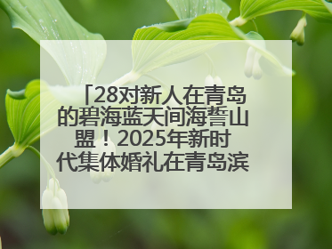 28对新人在青岛的碧海蓝天间海誓山盟！2025年新时代集体婚礼在青岛滨海国际中心文明实践广场举行