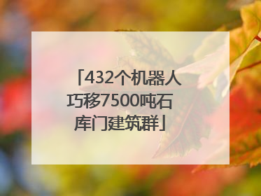 432个机器人巧移7500吨石库门建筑群